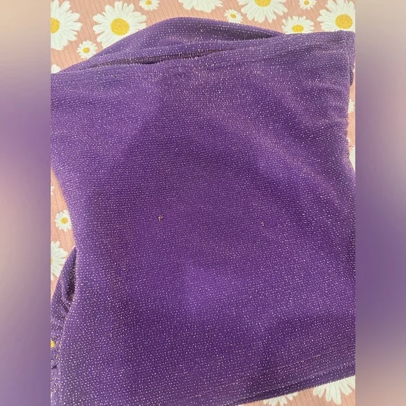 Gold sparkly Purple Ruched Y2K vintage tube top - Picture 9 of 11